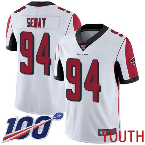 Atlanta Falcons Limited White Youth Deadrin Senat Road Jersey NFL Football #94 100th Season Vapor Untouchable->youth nfl jersey->Youth Jersey